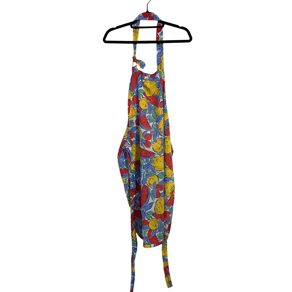 VTG Retro Fruit‎ Print Apron 100% Cotton Kitchen Cooking Baking BBQ Ritz 70s